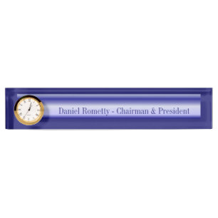 Klok voor acrylnaam Bord - Licht tot Midnight Blue Naambordje