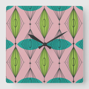 Klok voor atoomroze Ogee en Starbursts