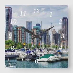 Klok voor de Chicago Havenmuur