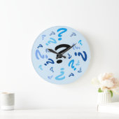 Klok - Vragenmerken in blauw (Huis)