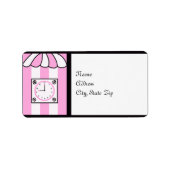 Klok Vrijgezellenfeest Roze en witte strepen Etiket (Voorkant)