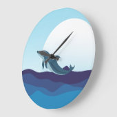 Klok walvis aan zee wandklok (Hoek)