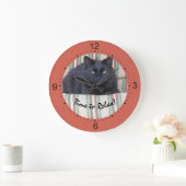 Klok - Zwarte Kat op kruiderijen (Huis)