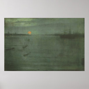 Klokflits - blauw en goud - Southampton water Poster