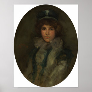 Klokflits - blauw en koraal de kleine blauwe kap poster