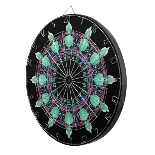 Klokgezicht kaleidoscoop fractal ART I Dartbord (Voorkant Rechts)