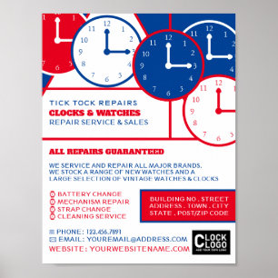 Klokgezichten, Horoloog Adverteren Poster