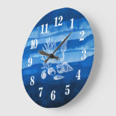 Klokhuis Coral Seahorse Blue Clock Grote Klok (Hoek)