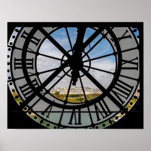 Klokje voor reuzenglas bij Musée d'Orsay - Parijs Poster