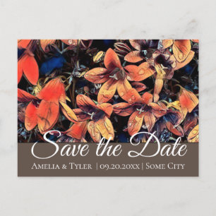 Klokjes Typography Bloemig Save the Date Postca Briefkaart