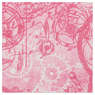 Klokken Collage Roze Stof
