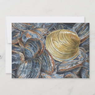 Klokken en Quahog Kunst Ansichtkaart Kaart