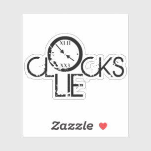Klokken Liegen – Tijd Filosofie Statement Sticker