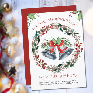 Klokken luiden uit kerstkrans bewegend aankondiging
