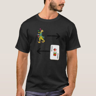 Klokken naar de linkerokers naar rechts in de t-shirt