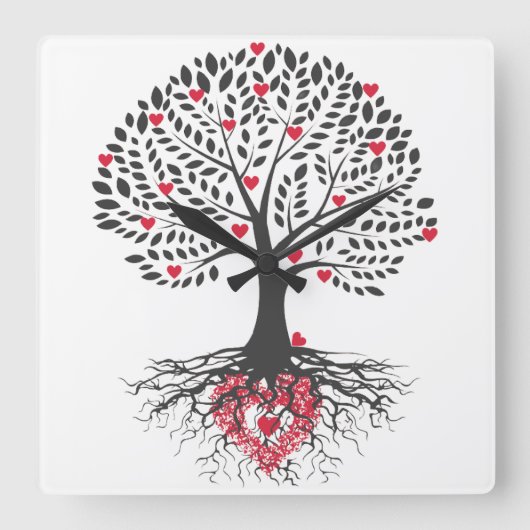 klokkenhuisdier liefde vierkante klok (Voorkant)