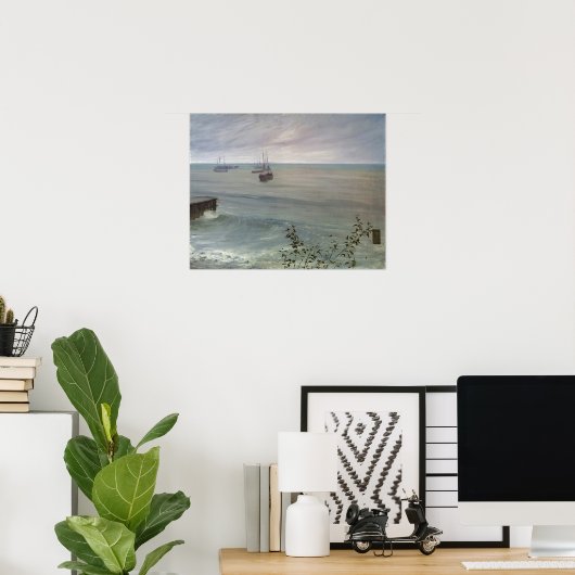 Klokkenluider - symfonie in grijs en groen de ocea poster (Thuiskantoor)