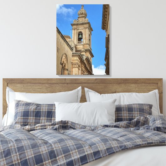 Klokkentoren in Mdina, Malta. Canvas Afdruk (Insitu (Slaapkamer))