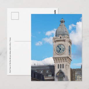 Klokkentoren van het Gare de Lyon in Parijs Briefkaart