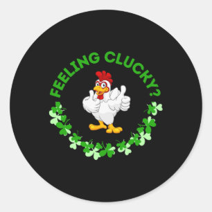 Klokkig Gevoel - Grappig Kip St. Patrick Shirt Ronde Sticker