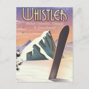 Klokler British Columbia snowboarding poster Briefkaart