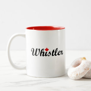 Klokler Canada Script Text Small Maple Leaf Tweekleurige Koffiemok
