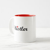 Klokler Canada Script Text Small Maple Leaf Tweekleurige Koffiemok (Voorkant links)