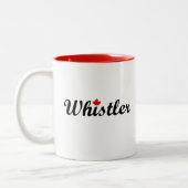 Klokler Canada Script Text Small Maple Leaf Tweekleurige Koffiemok (Links)