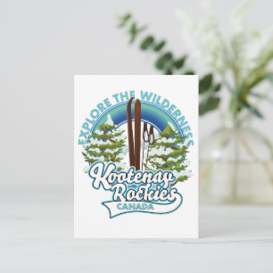 Klokler Canada, verken de wildernis, ski logo P Briefkaart