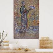 Klokler - Japanse vrouw schildert een ventilator Poster (Keuken)