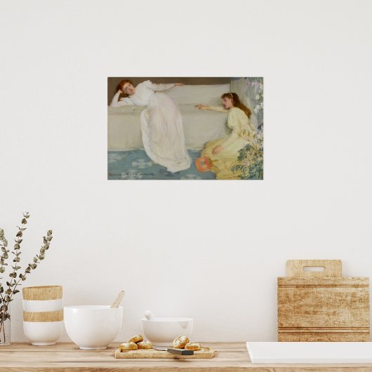 Klokler - symfonie in het wit poster (Keuken)