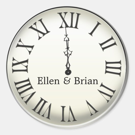 Klokstakingen Midnight New Year Ronde Sticker (Voorkant)