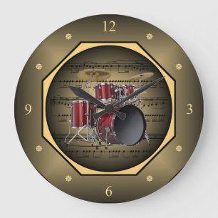 Kloktagon ~ Trommelset ~ Blad-muziek ~ Toscane ~ Grote Klok