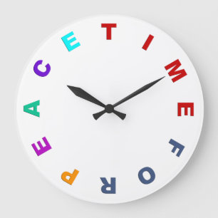 Klokzijde - TIJD VOOR VREDESgekleurd Grote Klok