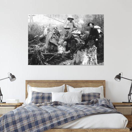 Klondike Gold Rushing to DEATH 1897 Canvas Afdruk (Insitu (Slaapkamer))