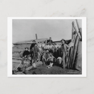 Klondike mannen na de jacht op ptarmigan in Nome Briefkaart