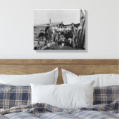 Klondike mannen na de jacht op ptarmigan in Nome Canvas Afdruk (Insitu (Slaapkamer))