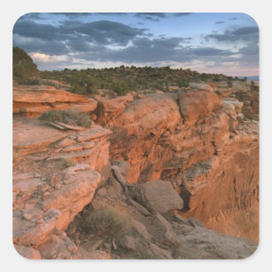 Kloof uitzicht op het eiland in de lucht vierkante sticker