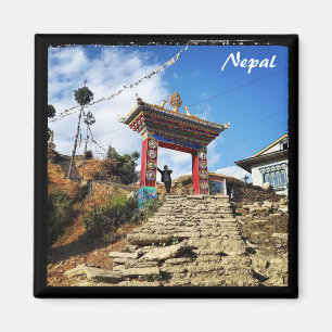 Klooster, dorp Karikola - Nepal Magneet