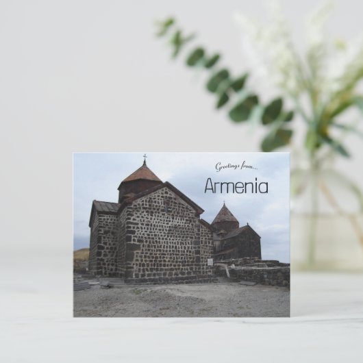 Klooster op het schiereiland Sevan Armenië Briefkaart (Staand voorkant)