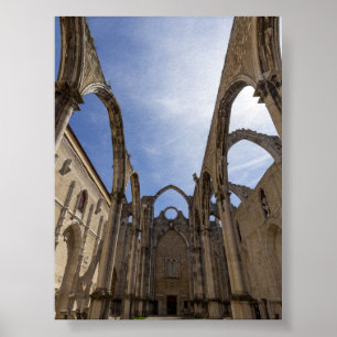 Klooster van Carmo in Lissabon Poster