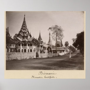 Klooster Wayzayanda en pagode in Moulmein Poster