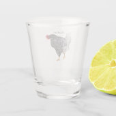 Klop hem! tekst met een kleine ongerustheid shot glas (Achterkant)