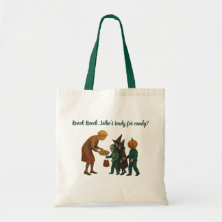 Klop klop... Wie is er klaar voor snoep?- Vintage Tote Bag