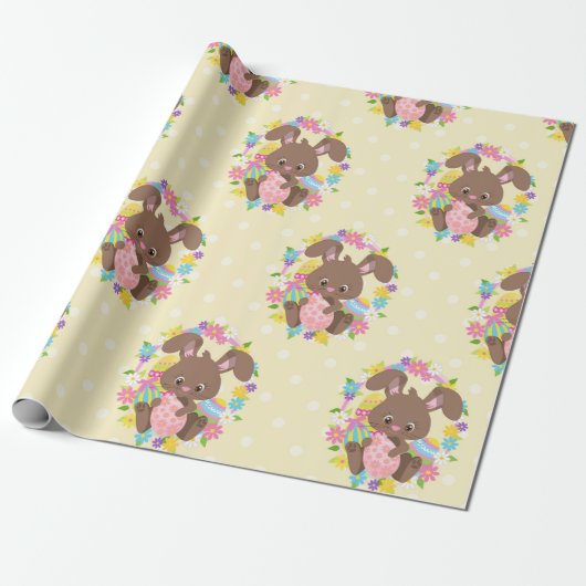 KLORFUL CHOCOLAATE EASTER BUNNIES & EIEREN CADEAUPAPIER (Uitgerold)