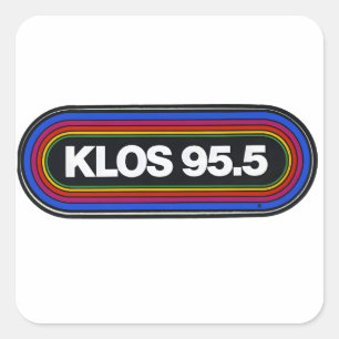 Klos fm radiostation classic rock vierkante sticker