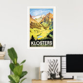 Klosters Alpine Resort Village Graubünden Poster (Thuiskantoor)