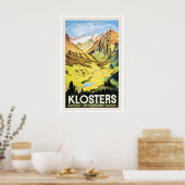 Klosters Alpine Resort Village Graubünden Poster (Keuken)
