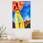 Klosters ~ Vintage Swiss Travel Poster (Cuisine)