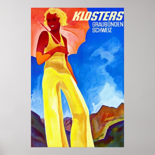 Klosters ~ Vintage Swiss Travel Poster (Devant)